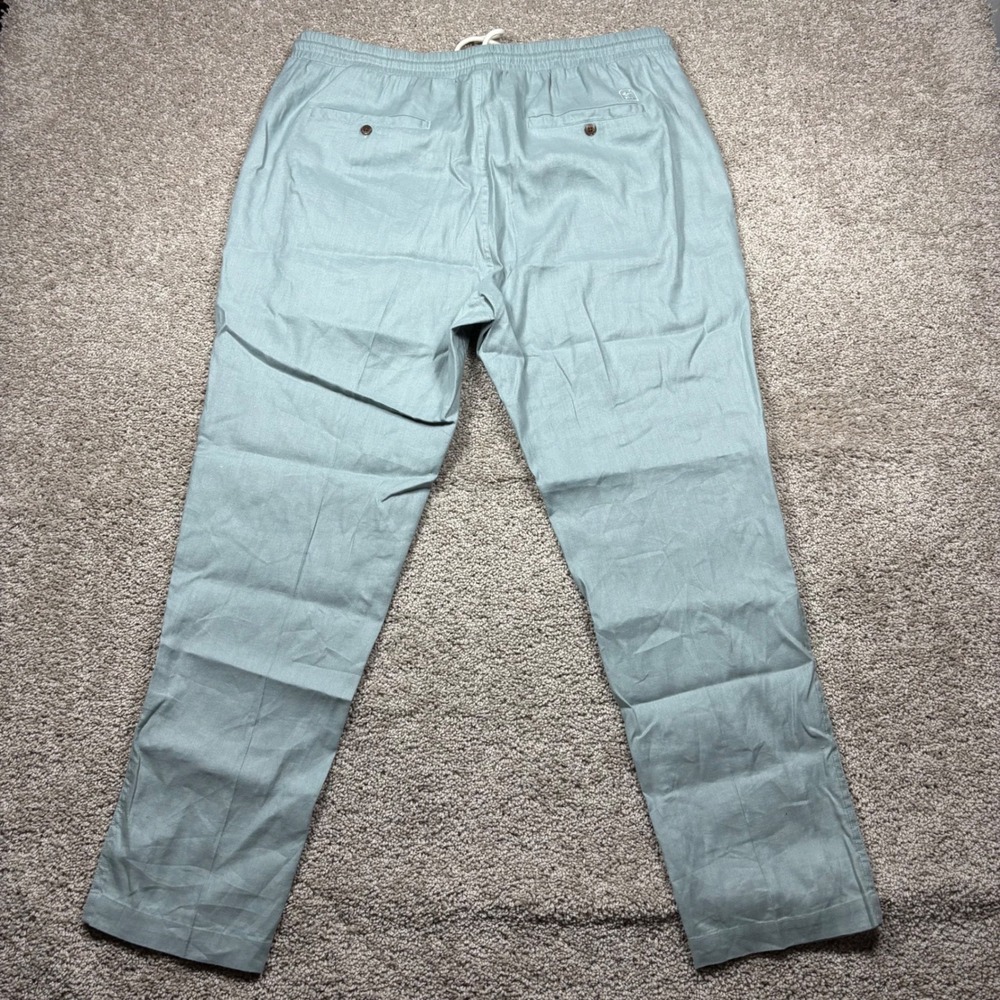 Dandy Del Mar Brisa Linen Pant Abalone Blue Green Mens XL Elastic Drawstring
